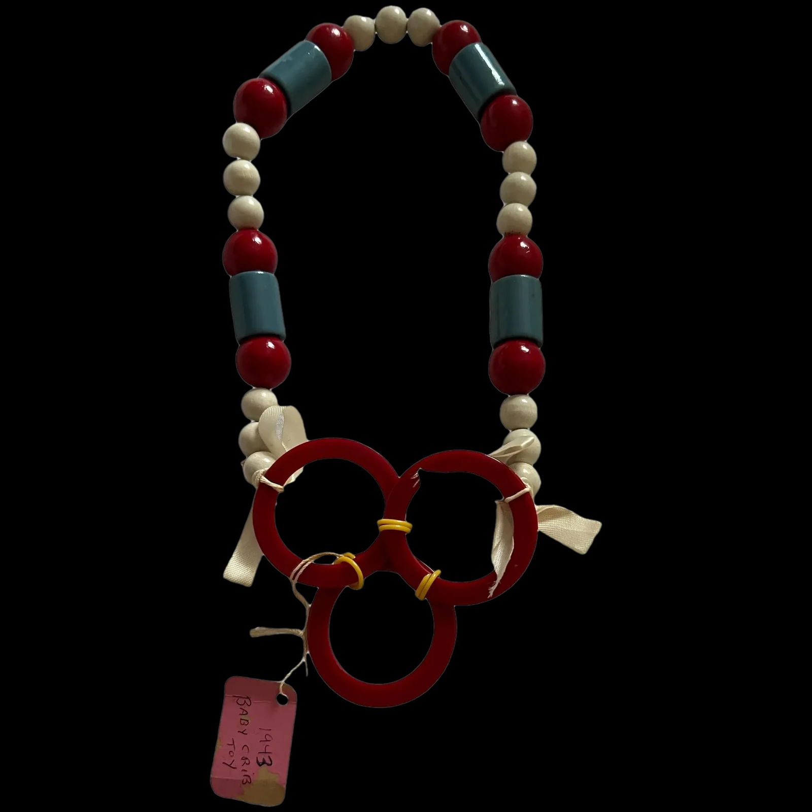 Rare Toy "Baby Spools" Art Deco Bakelite Baby Crib Toy 1940s excellent (1 of 7)