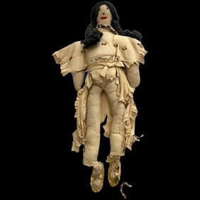 Antique American Indian buckskin leather Doll