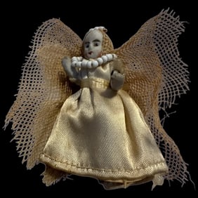 Angel all Bisque Antique 2 1/4" jointed arms and legs Factory Original