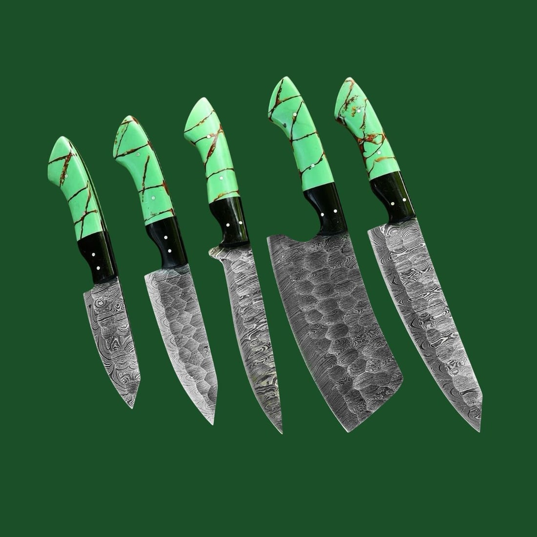 Professional Damascus Chef Knife Set Bright Resin (1 of 4)