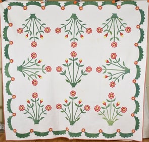 Well Quilted 1860's Applique Quilt