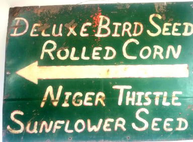 Painted flat tin sign from Iowa