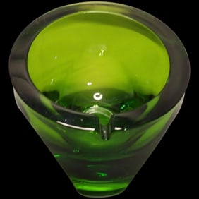 Viking Large Green Glass Ord Ashtray