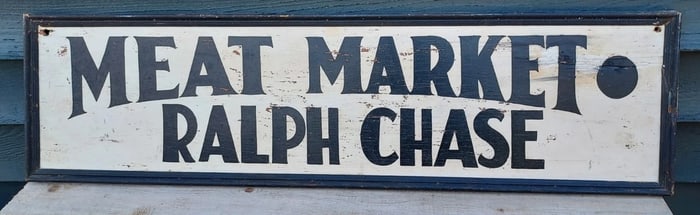 Old Painted Wood Sign MEAT MARKET 1920 10 x 36"