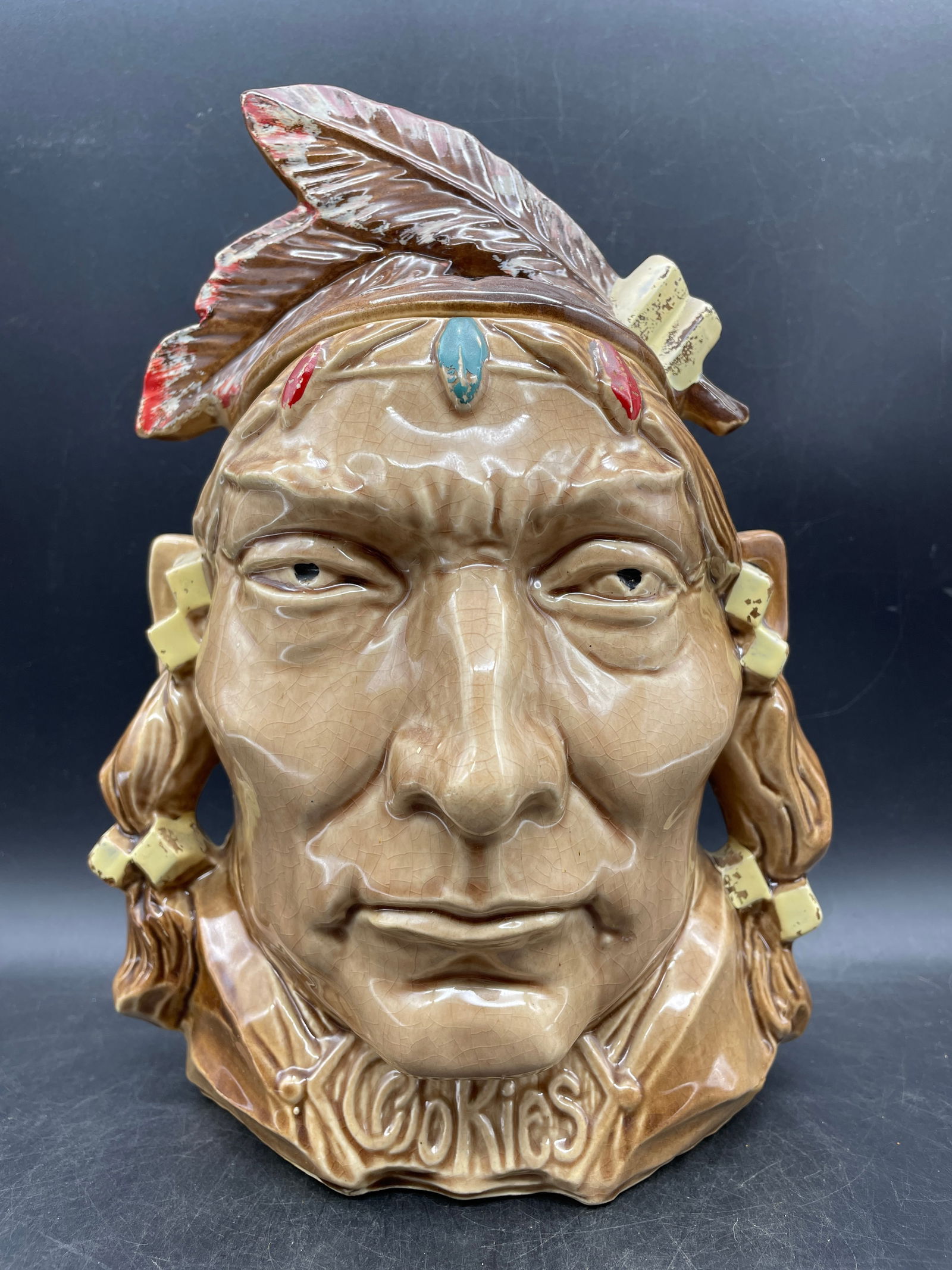 1954 -1956 MCCOY INDIAN HEAD NATIVE AMERICAN COOKIE JAR (1 of 8)