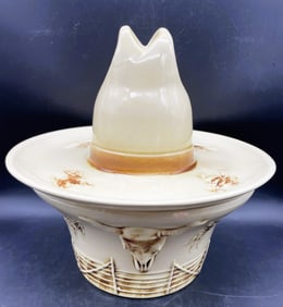 1960 MCCOY USA EL RANCHO SOMBRERO SERVE ALL CHIP & DIP BOWL