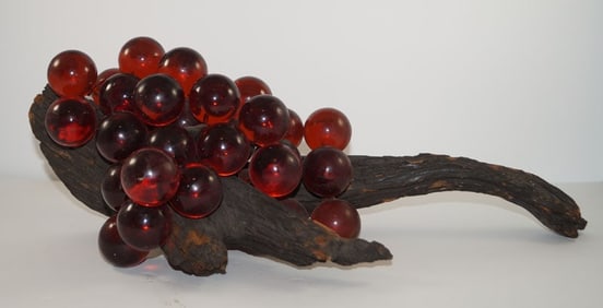 Antique Glass Grape Display on Vine German 1920’s