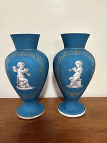Pr Paris Porcelain Cherub Vases