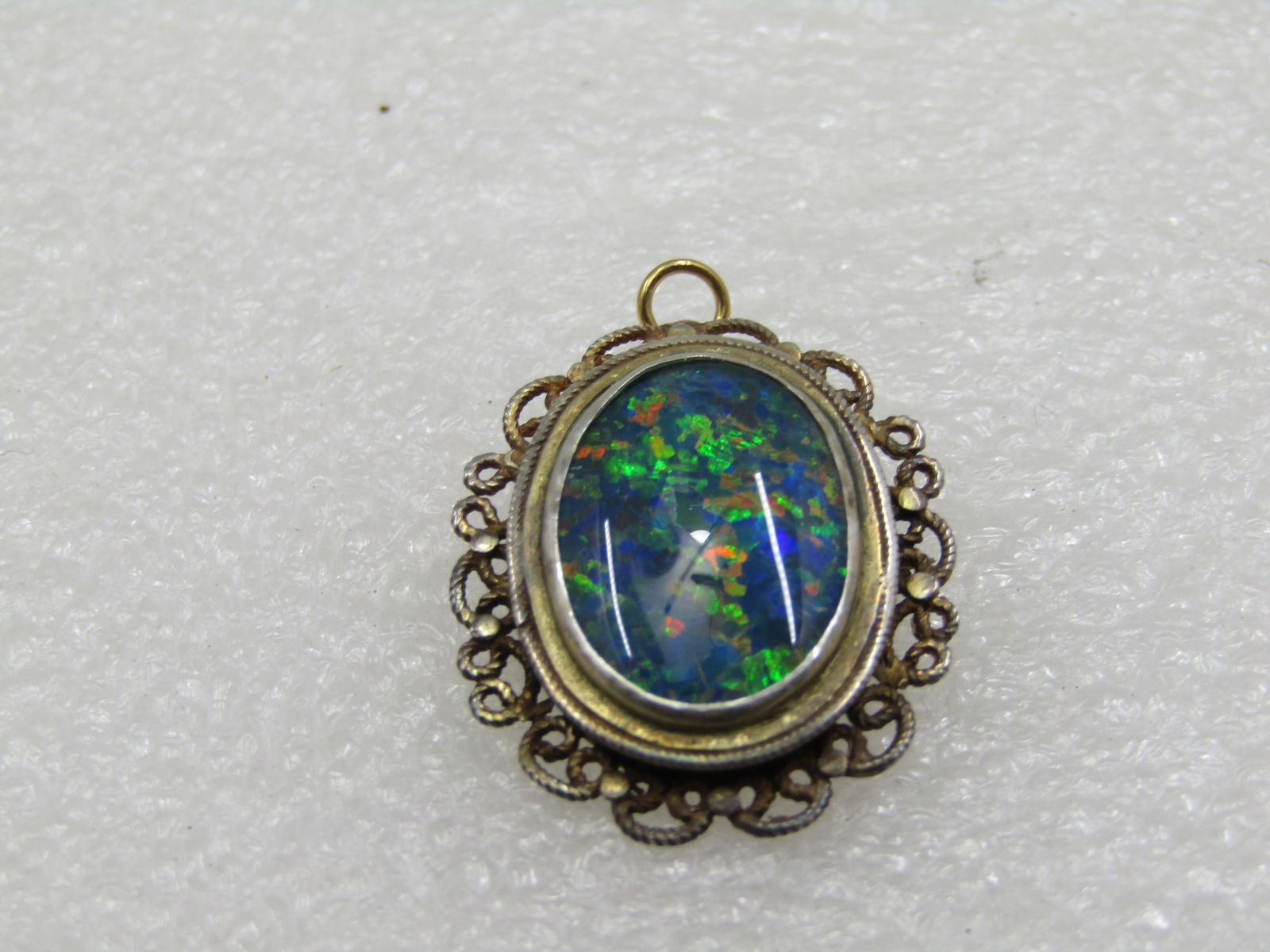 Vintage 10kt G.F. Created Opal Brooch/Pendant, 1930's-1950's (1 of 5)
