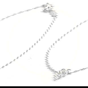 Tiffany & Co Sentimental Heart diamonds bracelet: Magnifique bracelet Tiffany & Co. - Modèle Sentimental Heart. - En platine 950. - Pendentif coeur serti de trois superbes diamants. - Poids : 2,4g. - En très bon état - Signé. Beau