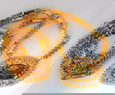 2.70ct natural orange brown sapphire diamonds necklace 18kt 14.25 inch+: MAGNIFICENT JEWELS 2.00ct. Natural Orange Brown Sapphire Necklace VS clean clarity Brilliant Oval cut 6.5 x 9mm .70ct round diamonds G-color & Vs-2 clarity. Overall Pendant Measurement: .78 X .53 inch