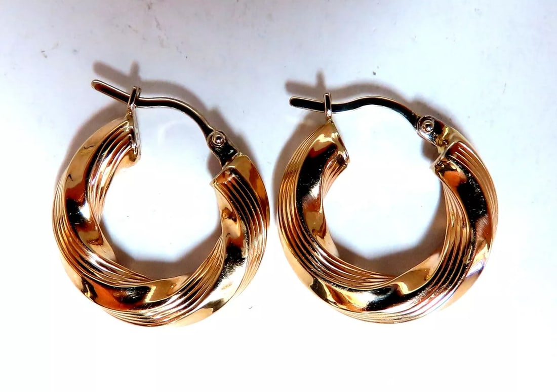 Tubular Twist 14kt Gold Hoop Earrings + (1 of 3)