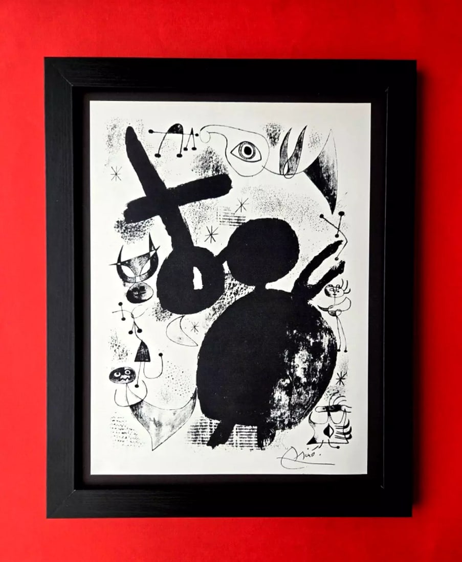 Joan Miro | Vintage 1958 Signed Colorful Print | Mounted and Framed Buy Now!! (1 of 2)