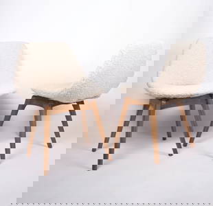 pair of Guariche Amsterdam mid century chair edited by steiner 1954 boucle