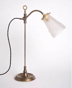 FRENCH ART DECO Desk lamp Monix MOLDED pressed GLASS Schneider: Made in France in the late 1920's early 1930's this desk lamp is fitted with an an unsigned Schneider globe .The metal mounting is a Monix which was the brand of Maxime Lokiec a Paris based company (3