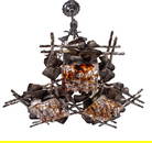 Tom Ahlstr&#246;m and Hans Ehrlich circa 1970 large brutalist chandelier