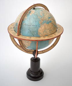 1850 LARGE 14" THURY & BELNET FRENCH ANTIQUE TERRESTRIAL GLOBE MAPPEMONDE
