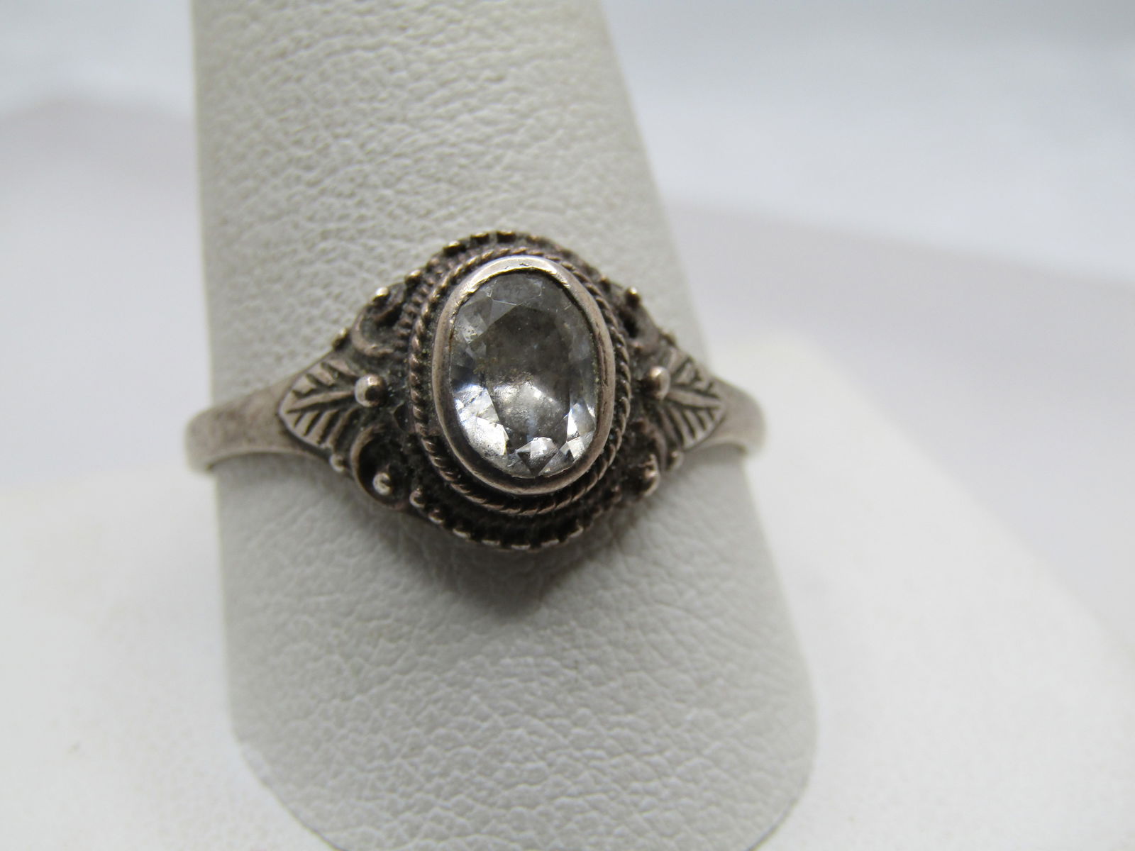 Vintage Clear Quartz Ring, Size 12, Southwestern/Boho Appeal,
