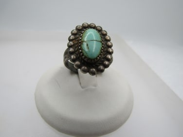 Vintage Southwestern Turquoise Ring, Bell Trading, 1950's-1960's, Sz. 5