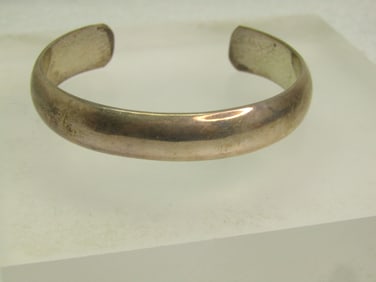 Vintage Sterling Domed Cuff Bracelet, 6.5", 1970's-1980's