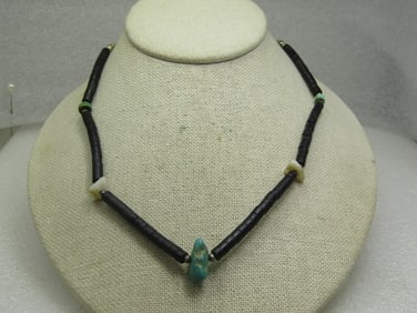 Vintage Heishi Turquise Necklace, 18", 1970's