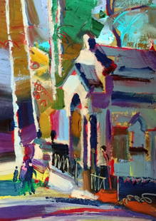 Oil painting City Museum Viktor Khadzhinov: 11KHADZ Painter: Viktor Khadzhinov Size: 12x16 cm/4.72x6.29 inches Components: oil, cardboard Original painting CONDITION: excellent ARTIST: Born in Lviv in 1964. In 1983 He graduated from the Lviv Co