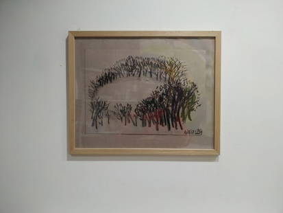 Oil painting Lake Nina L: 24Lt Painter: Nina L. Sіze: 43x53 cm/ 16.92x20.86 inches Components: coal, paper Original painting CONDITION: exellent ERA: 2024 ARTIST: She was born on November 30, 1972 in the town of Mlinov,