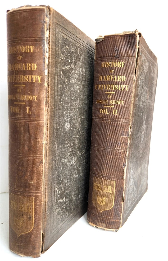1840 THE HISTORY of HARVARD UNIVERSITY 2 VOLUMES antique by JOSIAH QUINCY (1 of 8)