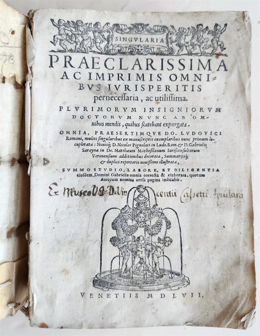 1557 LAW BOOK antique Singularia Praeclarissima VELLUM BINDING (1 of 12)