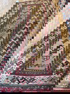Antique Kurdish Runner 3'6'' X 8'9'', Item # 78006: Description: Type: KURDISH Origin: West Persia Circa: 1920 Size/Feet & Inches: 3'6'' x 8'9'' Size/Meters: 1.07 x 2.67 $$ Item Number: 78006Additional Note: We can not guarantee color accuracy based