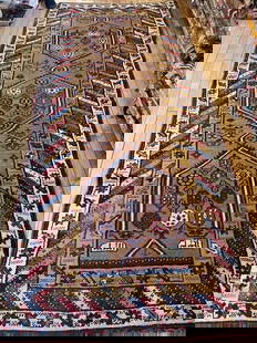 Antique Serab Runner 4'2'' X 9'9'', Item # 78014: Description: Type: SERAB Origin: NORTHWEST PERSIA Circa: 1920 Size/Feet & Inches: 4'2'' x 9'9'' Size/Meters: 1.27 x 2.97 $$ Item Number: 78014Additional Note: We can not guarantee color accuracy