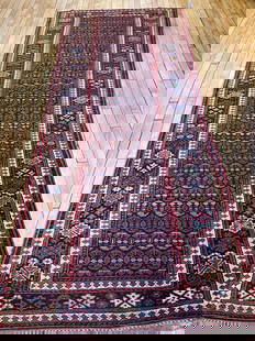 Vintage Kurdish Runner 4'0'' X 10'2'', Item # 78021: Description: Type: KURDISH Origin: West Persia Circa: 1930 Size/Feet & Inches: 4'0'' x 10'2'' Size/Meters: 1.22 x 3.1 $$ Item Number: 78021Additional Note: We can not guarantee color accuracy based