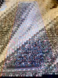 Vintage Karabagh Runner 3'9'' X 13'8'', Item # 78022: Description: Type: KARABAGH Origin: West Caucusus Circa: 1930 Size/Feet & Inches: 3'9'' x 13'8'' Size/Meters: 1.14 x 4.17 $$ Item Number: 78022Additional Note: We can not guarantee color accuracy