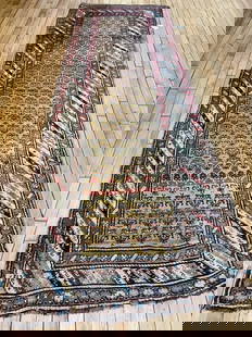 Vintage Malayer Runner 3'6'' X 10'0'', Item # 78025: Description: Type: MALAYER Origin: NORTHWEST PERSIA Circa: 1930 Size/Feet & Inches: 3'6'' x 10'0'' Size/Meters: 1.07 x 3.05 $$ Item Number: 78025Additional Note: We can not guarantee color accuracy