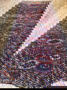 Vintage Kurdish Runner 4'3'' X 11'2'', Item # 78026: Description: Type: KURDISH Origin: West Persia Circa: 1930 Size/Feet & Inches: 4'3'' x 11'2'' Size/Meters: 1.3 x 3.4 $ Item Number: 78026Additional Note: We can not guarantee color accuracy based on