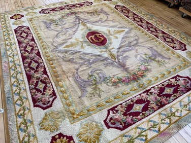 Vintage Savonnerie Carpet 8'10'' X 10'8'', Item # 78329