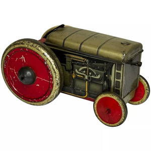 British Art Deco Biscuit Tin Tractor By William Crawfords & Son Ltd