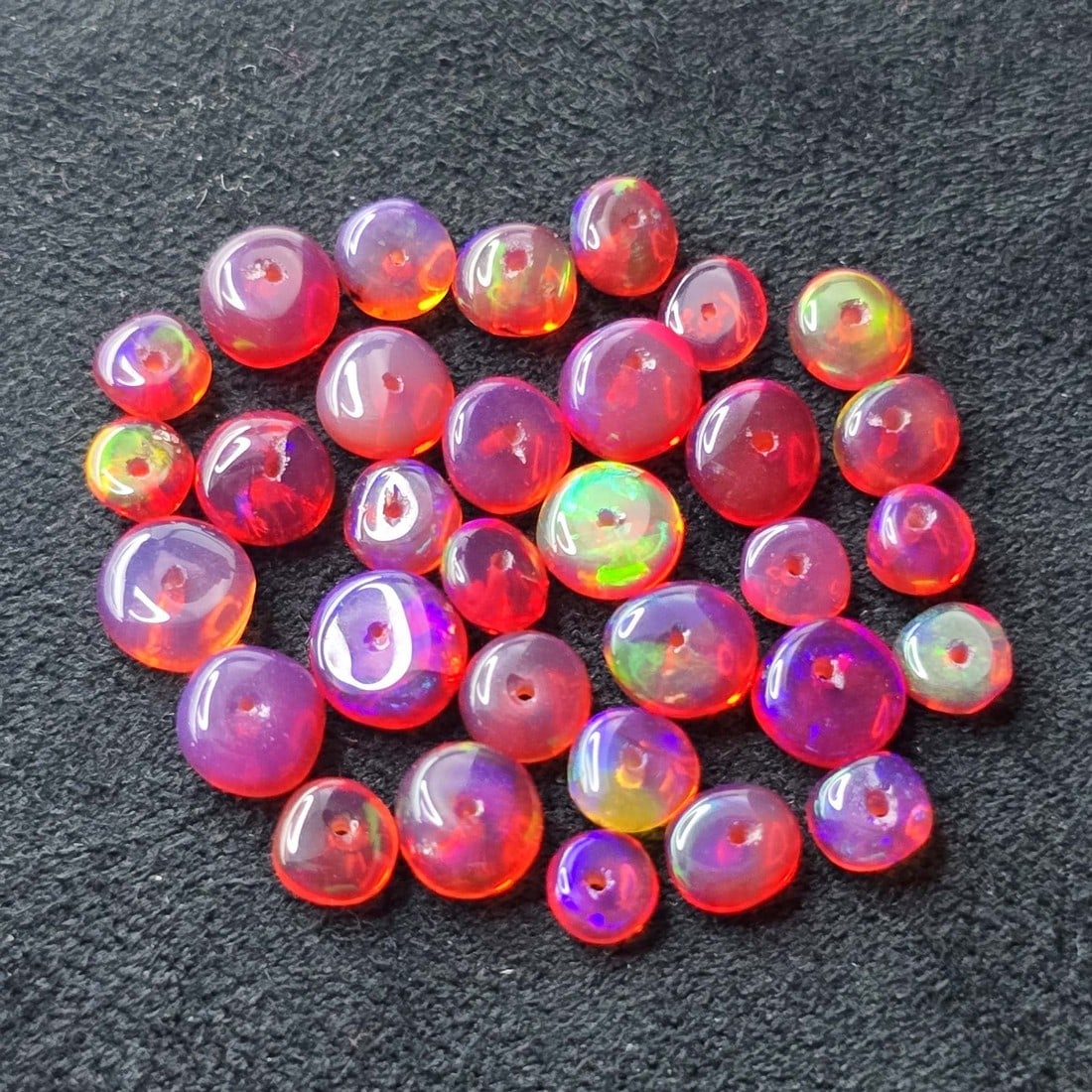 8.06 Ct Natural Red Fire Opal Loose Beads (1 of 2)