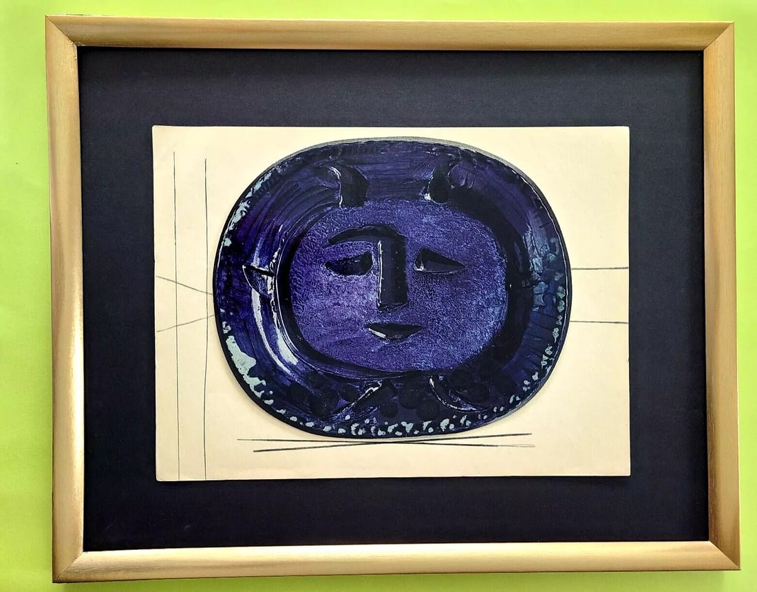 PABLO PICASSO BEAUTIFUL VINTAGE 1948 CERAMIQUE PRINT FRAMED + LARGE 16X20 in. (1 of 2)