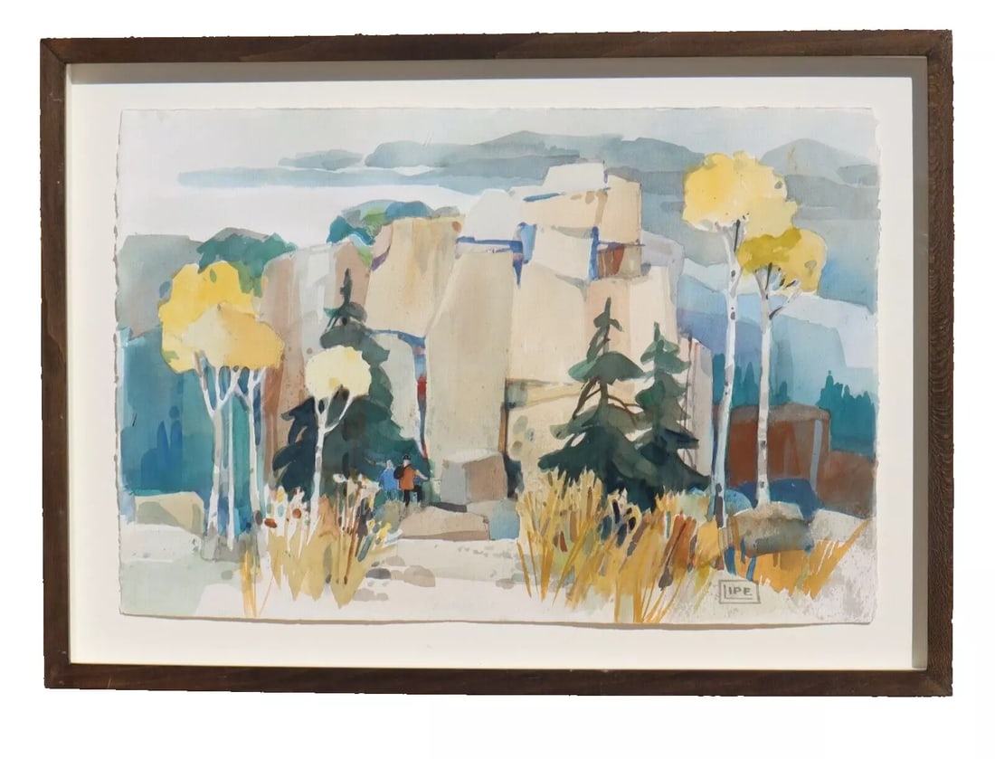 GEORGEANNA LIPE California watercolor Two Hikers Among Rock Formations (1 of 8)