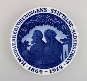 Rare Royal Copenhagen anniversary / commemorative porcelain plate. Dated 1912.: Rare Royal Copenhagen anniversary / commemorative porcelain plate. Dated 1912. Diameter: 20.5 cm. Stamped. In excellent condition. Reserve: $119.00 Shipping:Domestic: Shipping rates are determined
