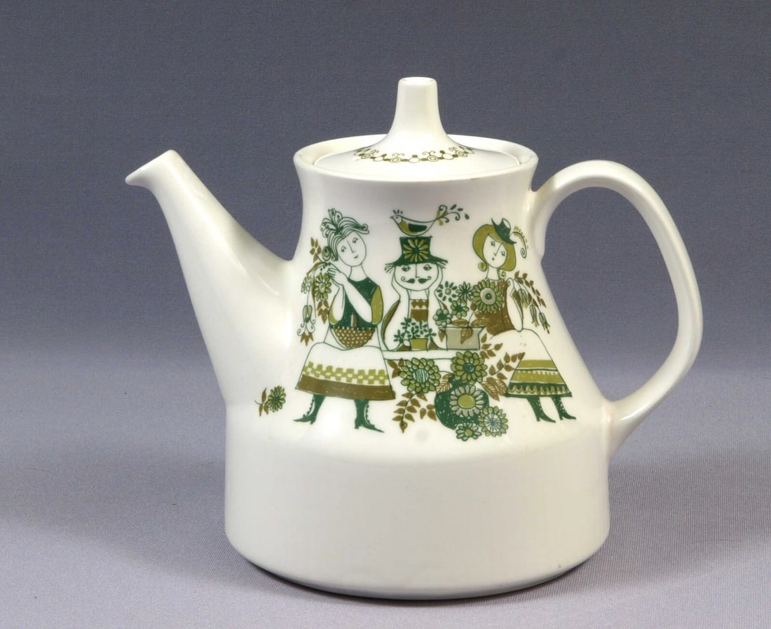 Figgjo Flint Norway MARKET Teapot Coffee Pot Green Vintage Turi Gramstad Oliver (1 of 5)