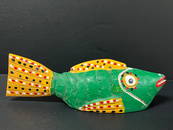 African Art Bozo Painted Puppet Fish