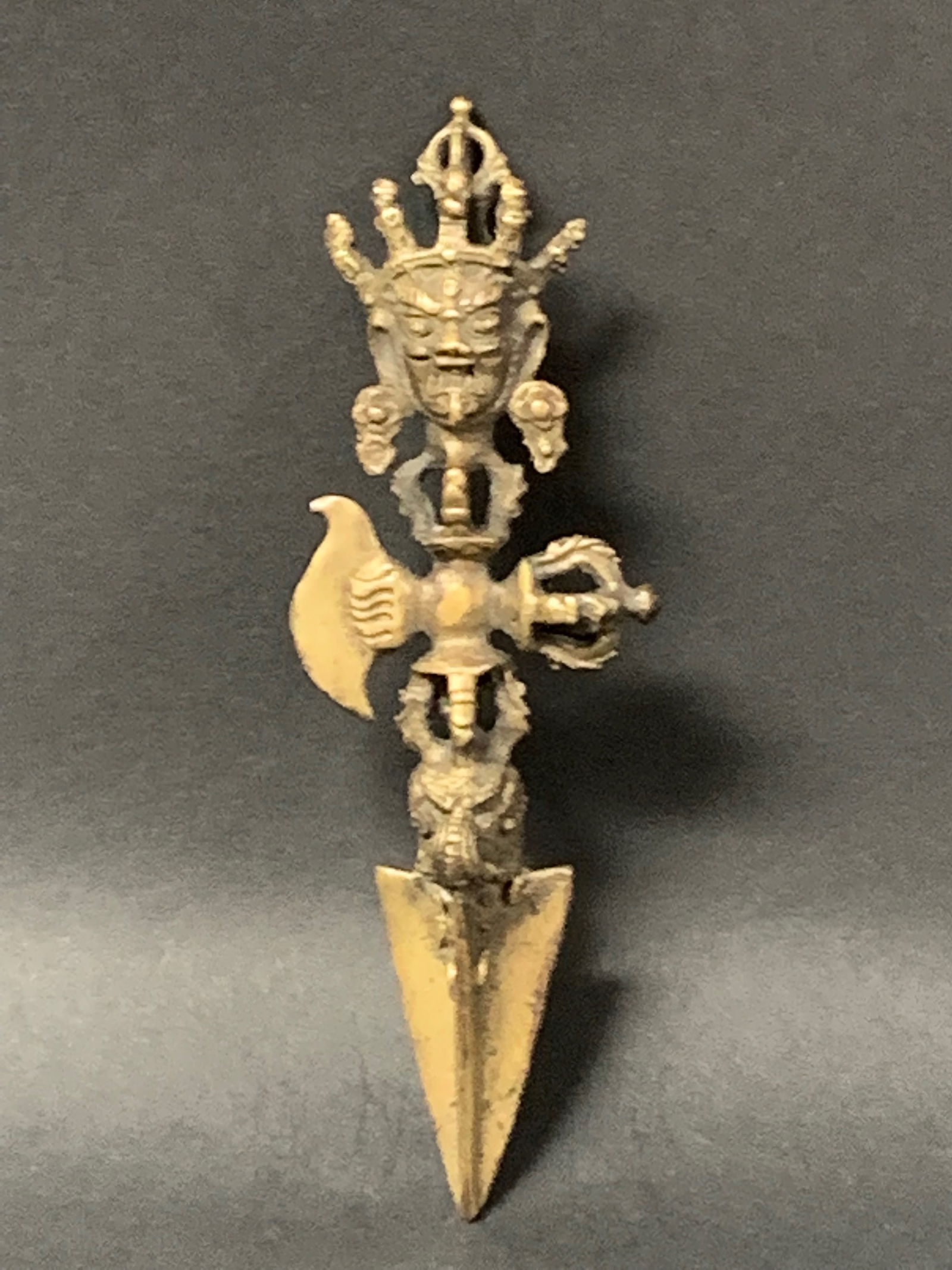 Tibetan Art Bronze Phurba Ritual Dagger (1 of 8)