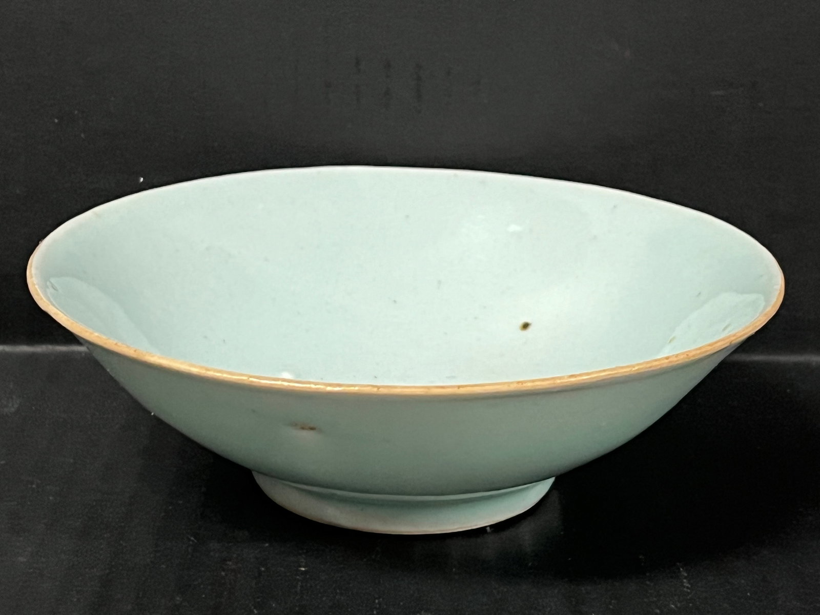 Chinese Art Celadon Porcelain Bowl: Title: Chinese Art Celadon Porcelain Bowl Date/Period: Late 20th Century Dimension: 2" h x 6.25" w Material: Porcelain Additional Information: Chinese Art Porcelain Celadon Bowl Reserve: $30.00 Shippi