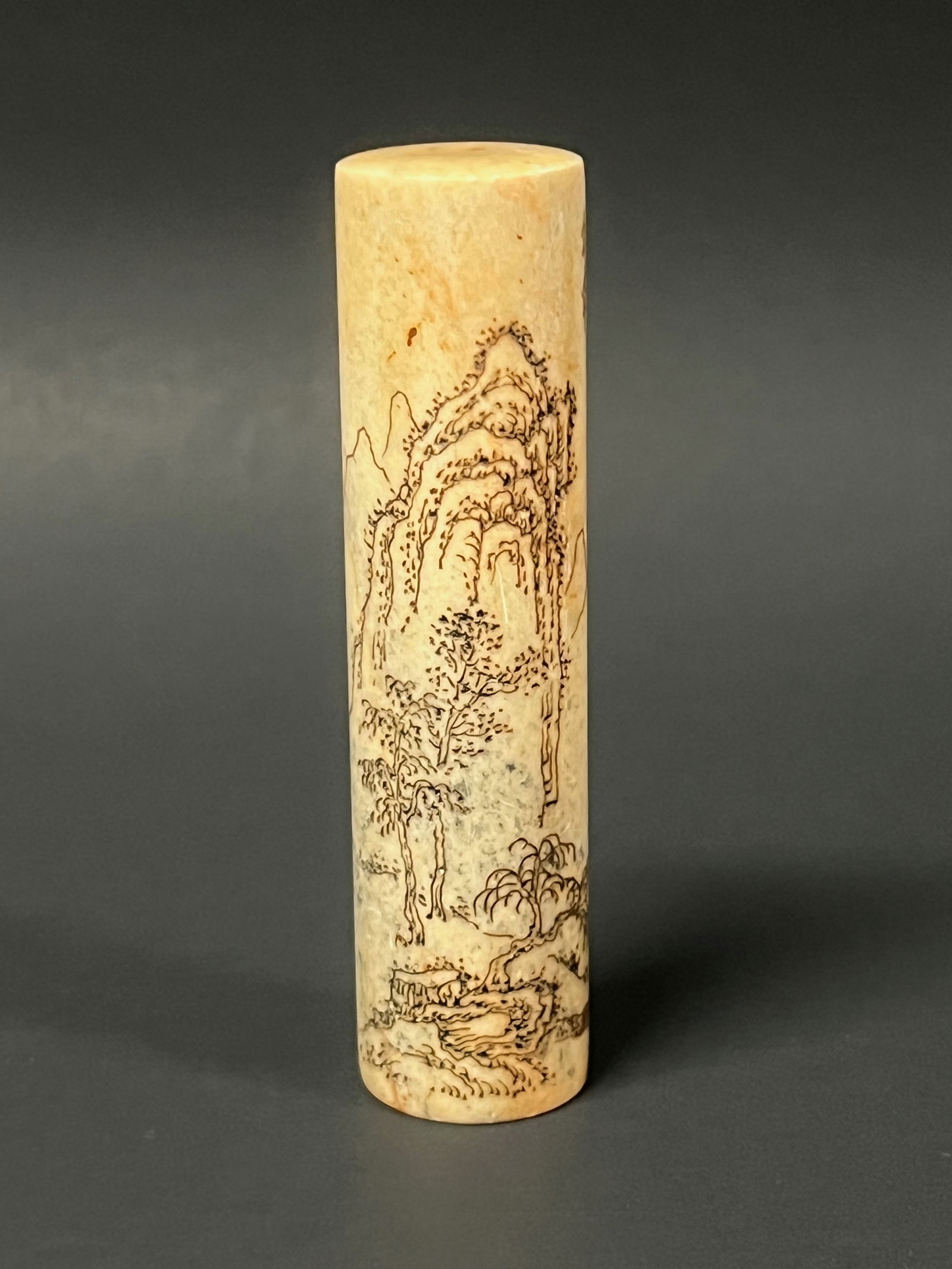 Chinese Art Soapstone Seal: Title: Chinese Art Soapstone Seal Date/Period: Late 20th Century Dimension: 3.5" h x 1" w Material: Soaptone Seal Additional Information: Chinese Art Carved Soapstone Seal Reserve: $20.00 Shipping: Do