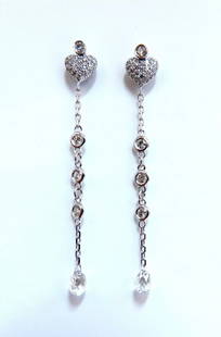 1.45ct Natural Briolette Diamonds Dangle Earrings 14 karat Jackets & Stud: Dangle Briolette Diamond earrings. The Victorian Mod Revival. .95cts of natural Briolette diamonds & .50ct Natural round diamonds. Briolette Measure: 4.2 x 3.5mm, average each. G-color, Vs-2 clarity.