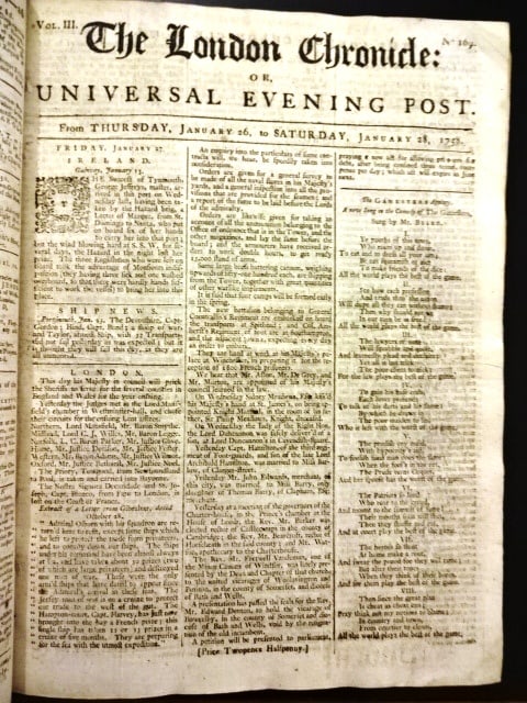 1758 Volume London Chronicle French Indian War (1 of 10)