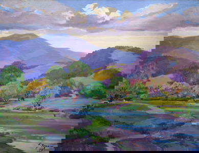 Usik Stepan (Ukrainian artist), "Above Uzh river", oil on canvas