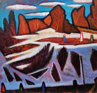 Bosenko Yaroslav (Ukrainian artist), "Kyiv Hills", acrylic on canvas